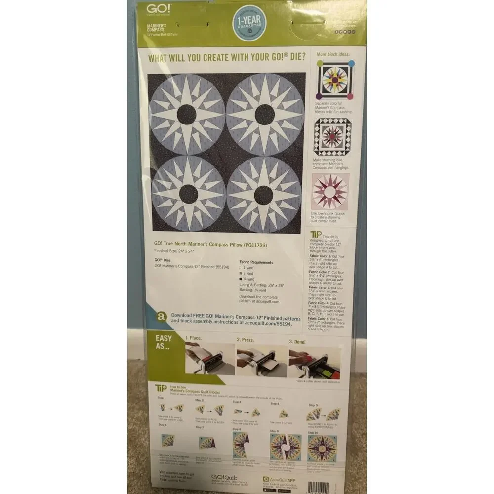 AccuQuilt Go Die 55194 Mariner’s Compass 12” Block